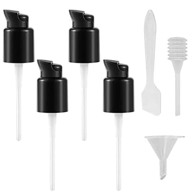 Lot de 4 Pompes de Fond de Teint de Rechange, compatibles avec Les Fonds de Teint Double Wear Mac et Estée Lauder, Changeur de Pompe de Maquillage (avec Cuillère, Pipette, Entonnoir)