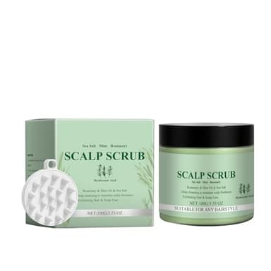 Scalp Scrub, gommage cuir chevelu au romarin, nettoyant et nourrissant pour chevelu, prévention de la chute des cheveux, soin nourrissant avec masseur