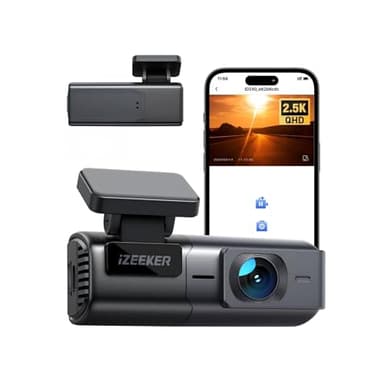 iZEEKER 2.5K Dashcam Voiture, Camera Voiture 1440P WiFi, Mini Dash Cam Avant avec App Contrôle, Vision Nocturne, WDR, Capteur G, Enregistrement en Boucle, Mode Parking 24H