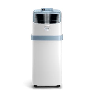 De'Longhi Pinguino Compact ES72 YOUNG, Modèle 2022, Climatiseur Mobile Silencieux, 8.300 BTU/h, 2,1 kW, 60m3, Gaz R290, Fonction Déshumidificateur, 24 Heures Timer, Classe Énergétique A, Blanc