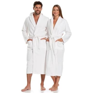 BOSKIMO Peignoir de Bain Unisexe 100% Coton OEKO-TEX – Robe de Chambre pour Homme et Femme – Éponge Américaine – Doux et Super Absorbant