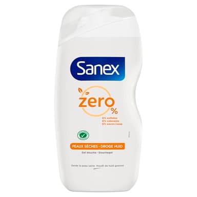 SANEX - Gel Douche Sans Savon Zero% Peaux Sèches - Riche en agents hydratants - 500 ml
