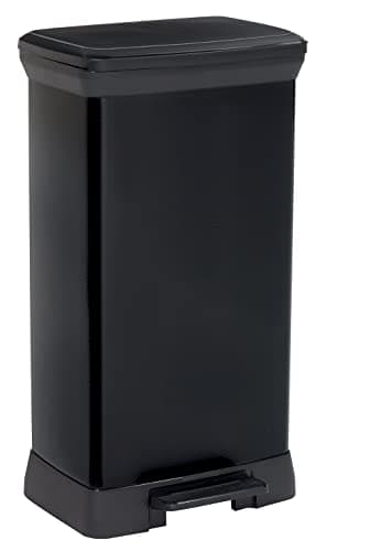 Curver | Poubelle Decobin 50 l Rect Carbone, Noir, 80% Matière Recyclée, 39 * 29 * 72 Cm(version précedente)