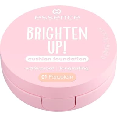 Essence Cosmetics Brighten Up! Cushion Foundation Fond de Teint, Longue Durée, Éclaircissant, Naturel (12g)