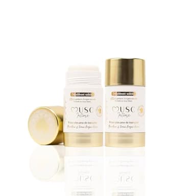 MUSC INTIME La Marque Offcielle - Lot de 2 - Déodorant - Anti Transpirant - Monoï Oriental - La Rayonnante - 95% Ingrédients Naturels - Sans Sel D'Aluminium Ni Pertubateur Endocrinien - 2 x 50g