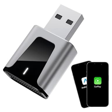 CarPlay sans Fil, Adaptateur Cle CarPlay Voiture, Android Auto sans Fil, USB/Type-C Plug & Play, Accessoire Voiture Bluetooth pour Apple iPhone iOS 10+ et Android 11+