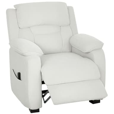HOMCOM Fauteuil Relax électrique, Fauteuil inclinable avec Port USB, Repose-Pieds, Poches latérales, télécommande, Moteur Silencieux, 2 Positions mémorisables, pour Chambre Salon Home cinéma, crème