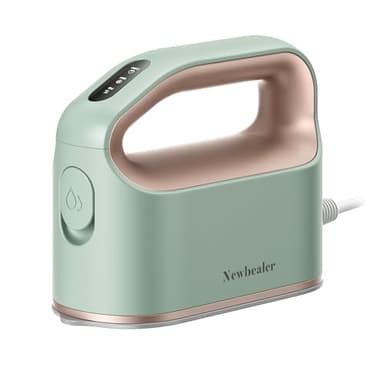Newbealer Fer à Repasser Vapeur, Vapeur Turbo Continue, 45 s Chauffage Rapide, Semelle Basse Température Protège Tissus, Repassage Horizontal et Vertical à 360°, Auto-Nettoyage, Arrêt Automatique