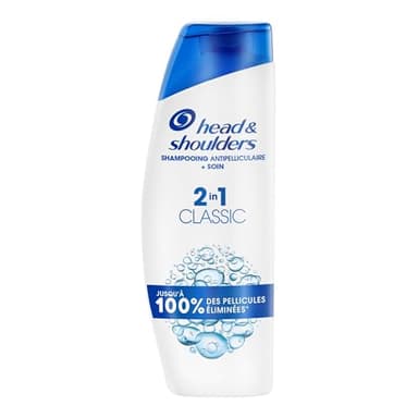 Head & Shoulders Classic 2 en 1 Shampoing Antipelliculaire 300ml. Jusqu'à 100% des Pellicules Éliminées, Cliniquement Prouvé. Tous Types de Cheveux. Usage Quotidien. Rafraîchissant lot de 1
