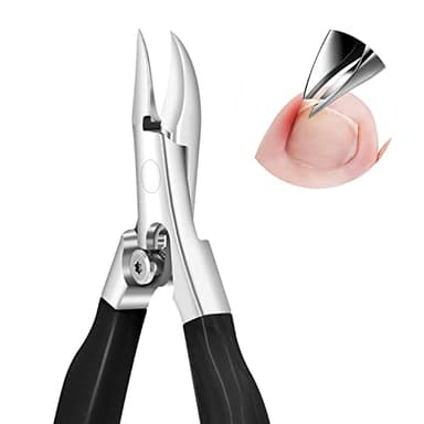 10 Pièces Coupe-Ongles pour Épais et Incarnés Ongles, Coupe Ongles ou Ncarnés en Acier Inoxydable Professionnel pour les Ongles des Mains et des Pieds Manucure Pédicure (Noir)