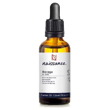 Naissance Huile De Bourrache Vierge (No. 226) - 50ml - Naturellement Riche En GLA (Acide Gamma-Linolénique) - Pour La Peau, Le Visage, Le Corps, Les Cheveux, Massage, Vegan