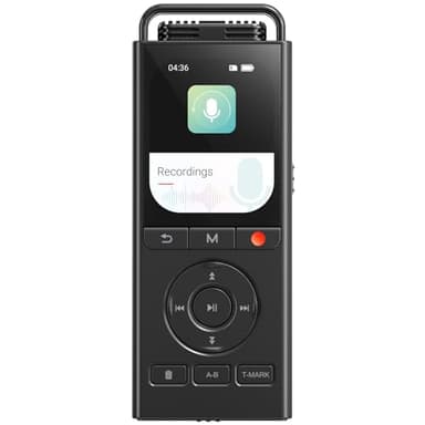 MECHEN Dictaphone Enregistreur Vocal Numérique 144 Go, Temps d'enregistrement de 10 000 h, Audio HD 3072 Kbps, Réduction du Bruit, Peut se Connecter à Un Microphone Externe, Activé par la Voix