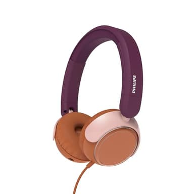 Philips TAK2000MP Casque Supra-auriculaire Pliable pour Enfants de la série 2000 - Volume limité, Partage Audio, câble 3,5 mm et USB-C Inclus - Violet Magenta