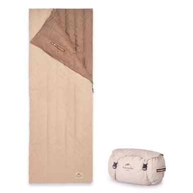 Naturehike Sac de Couchage rectangulaire en Duvet d'oie +100% Baumwolle 3-4 Saisons Sac de Couchage Compact Adulte +5 °C -10 °C 460g FP750