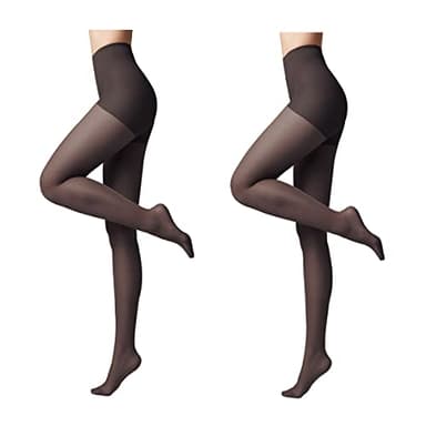 Conte elegant ACTIVE 40 DEN Lot de 2 Collants Modelants et Fins pour Femmes - Collant Femme Résistant - Stimule la Circulation Sanguine - Noir taille 6