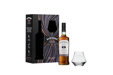 Bowmore 9 ans Islay Single Malt Scotch, coffret avec 1 verre, Whisky Ecossais, 40% - 70 cl