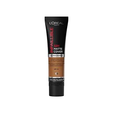 L'Oréal Paris - Fond de Teint Mat Haute Couvrance Waterproof - Longue Tenue - Léger & Matifiant - SPF 25 - Infaillible 32H Matte Cover - Teinte : 315 Sous-Ton Neutre - 30 ml