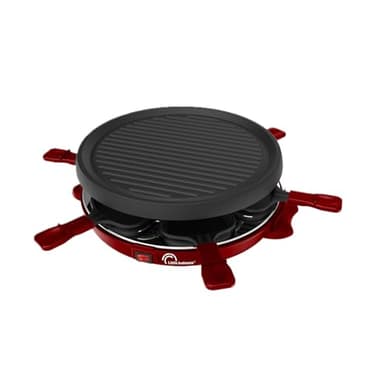 LITTLE BALANCE 8947 Cheese & Fun, Raclette Grill, 2 en 1, Jusqu'à 6 personnes, Sans PFAS, 800 W, Piment