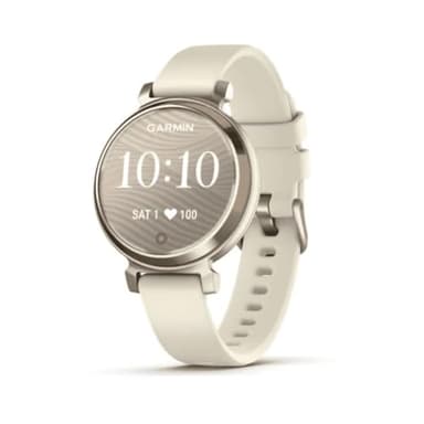 Garmin Lily 2 - Petite Montre connectée et élégante - Cream Gold avec Bracelet Silicone Blanc Coco - Cadran 35 mm