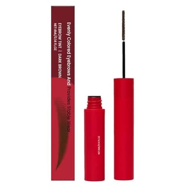 Gel Sourcils Teinté Longue Tenue, Teinture Temporaire, Noir Gris Résistant à l'Eau et Anti-Transfert, Définition Naturelle et Densité Sourcils, Facile à Appliquer et à Enlever (marron foncé)