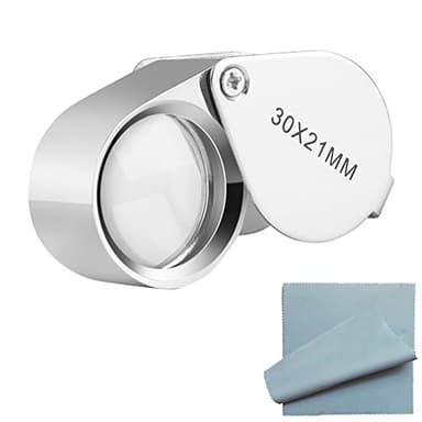 Loupe Bijoutier Professionnel 30x, Verre Grossissant 21 mm pour Bijoux, Antiquités, Botaniste et Horloger, Lentille Oculaire