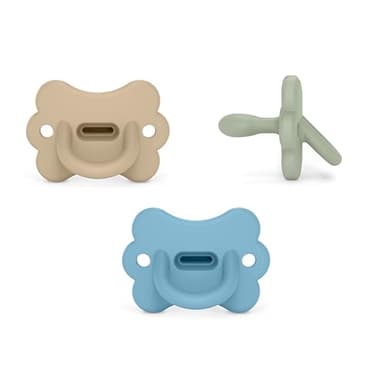 Suavinex, Lot 3 Sucettes Tout Silicone, pour Bébés 6-18 Mois, Tétine Physiologique Sx Pro, Super Souple, Flexible, Idéal Dormir, Respecte le Développement Bucco-dentaire, Bleu, Vert, Beige