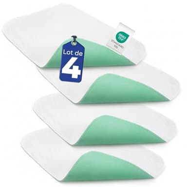 Dreamzie - Protege Matelas 75x90 cm - Absorbant et Imperméable 75x90 - Lot de 4 Housse Matelas Lavable pour Incontinence