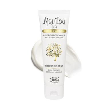 Marilou Bio - Crème visage de Jour à l'Huile d'Argan bio du Maroc - Nourrissante et hydratante pour peaux sèches - 99% d'ingrédients d'origine naturelle - 50ml