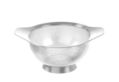 HENDI Passoire de cuisine, egouttoir, tamis pour la cuisine et le lavage des pâtes, des nouilles, des fruits, des légumes, des salades, rond, perforée, avec base et 2 poignées, ø180x(H)90 mm, Inox