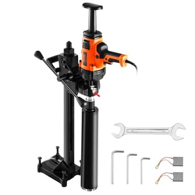 VEVOR Carotteuse à Diamant Diamètre de Perçage 20-160 mm, Perceuse au Diamant Portative 2000 W, Appareil de Forage Diamant Perçage Humide et Sèche, avec Support et Foret, pour Béton, Brique, Marbre