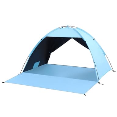 Tente de Plage, Tentes Anti-UV [UPF 50+], Abri de Plage avec 2 Portes à Fermeture Éclair, Imperméable et Anti-Vent - Sac de Transport Compact pour Plage, Parc, Camping et pêche