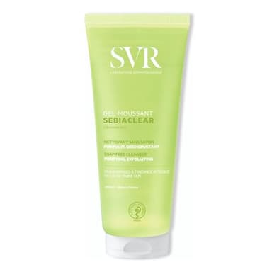 SVR - Sebiaclear Gel Moussant - Nettoyant purifiant anti-imperfections - Pour peaux mixtes à grasses, sensibles et à tendance acnéique - Gluconolactone4%, acide salicylique 0,5% - 200 ml