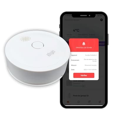 Détecteur de fumée connecté Wi-FI, Konyks Firesafe 2, Alerte sur Smartphone, 5 Ans d'autonomie, Scénarios, Pas de Hub nécessaire