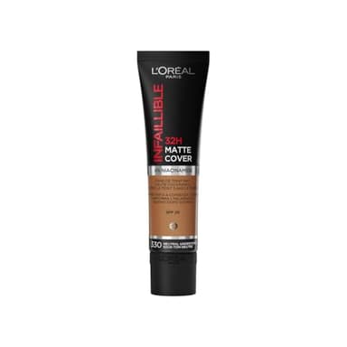 L'Oréal Paris - Fond de Teint Mat Haute Couvrance Waterproof - Longue Tenue - Léger & Matifiant - SPF 25 - Infaillible 32H Matte Cover - Teinte : 330 Sous-Ton Neutre - 30 ml