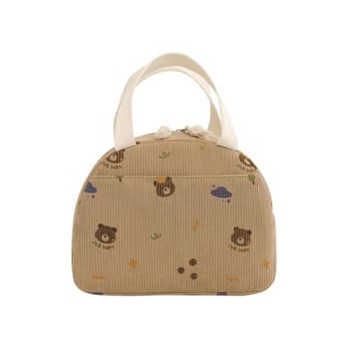 PHMING 6,5 L Sac Lunch Isotherme, Portable Sac Isotherme Enfant, Pliable Pochette-Isotherme Repas, avec Motif Ours, Adapté au Bureau, à L'école et au Camping