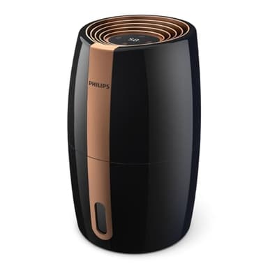 Philips Humidificateur Série 2000, NanoCloud, 99,97% bactéries en moins, 200 ml/h, Réservoir 2L, Ultra silencieux (33 dB), Capteur, 3 vitesses, Modes Auto et Nuit, Minuterie, Noir (HU2718/10)