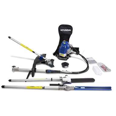 HYUNDAI Multifonction Thermique À Dos 52 cm³, 5 en 1, Moteur 2 Temps 1,94 CV, Démarrage Manuel, Largeur de Coupe 43 cm, Lame 3 Dents, Harnais Dorsal – HCOMBIBP50-A