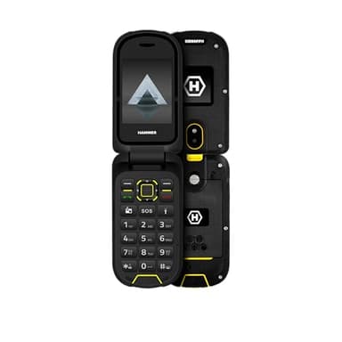 Téléphone à clapet Hammer DIG LTE 4G Robuste, 2 écrans, sans simlockage, Double SIM, sans contrat, 1200 mAh, 4G/LTE, étanche IP68