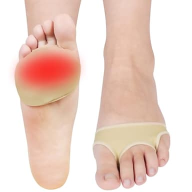 Fefod Coussinets Metatarsiens, 2PCS Coussins Avant-Pied avec Gel Semelle, Chaussure Plantaire Coussinet Pour Durillons, Semelle Anti Douleur, Demi-Chaussette pour Soulager les Métatarsalgies, Douleurs