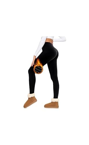 BENNIES Legging Thermique Femme Pantalon Polaire Taille Haute Leggings Thermique pour Automne Hiver Tenue Fitness sous-vêtements Chaud Vetement Sport Yoga Jogging Noir M
