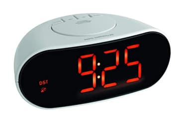 TFA Dostmann Réveil radio-piloté, reveil matin numérique avec chiffres lumineux, 60.2505, plastique, blanc, noir