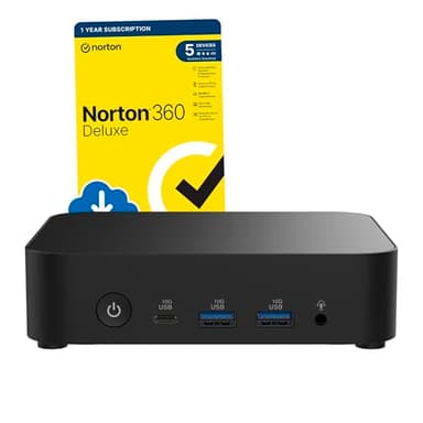 ASUS NUC 14 Mini PC de bureau (Intel N97, 8 Go de RAM DDR5, 500 Go PCIe Gen 4 SSD, WiFi 6E, Windows 11 Pro) avec système antivirus Norton 360 Deluxe gratuit