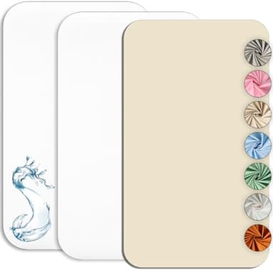 Drap Housse Cododo 55x90cm (Lot de 2) + 1 Alèse Imperméable Protège Matelas Cododo - Set 2+1 Draps Cododo et Alèse Cododo - Oeko-TEX (Blanc/Vanille, 55 x 90 cm)