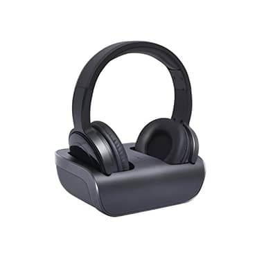 Casques TV sans Fil avec Émetteur, on-Ear Casque Audio sans Fil pour Television avec Station de Chargement, Capacité de Batterie de 10Hrs, sans Latence, portée 100m (Numérique Optique Aux RCA)