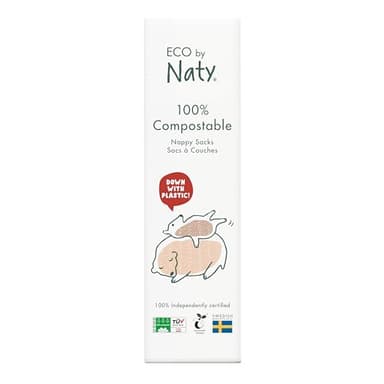 Eco by Naty, 50 Sacs à Couches Ecologiques Jetables, 100% Biodégradable