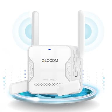QLOCOM 2026 Nouveau Répéteur WiFi 6 AX1500 Amplificateur WiFi Puissant, WiFi Extender Double Bande 5GHz & .4GHz avec Port Ethernet, Compatible avec Toutes Les Box Internet