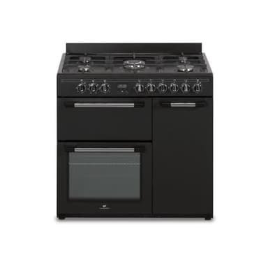 Cuisinière piano gaz 3 fours électriques CONTINENTAL EDISON CECP903FB - 5 feux - Noir - Largeur 90 cm