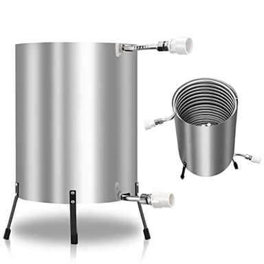 Gimisgu Chauffage de Piscine Chauffage de Piscine avec feu Chauffage de la Piscine réservoir à feu Seau à feu en Acier Inoxydable raccords 32/38mm