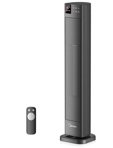 Midea NTH20-22GR(GR) Radiateur Céramique 2000W avec Thermostat et Télécommande, 76 cm, 3 Modes Minuterie 24H, Protection Surchauffe/Bascule, Chaleur Instantanée Bureau Chambre