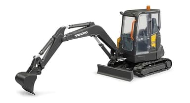 Bruder 02465 - Volvo Kompaktbagger ECR40-1:16 Véhicule de Chantier, Chantier, Pelleteuse, Ouvrier, Engin de Chantier, Jouet